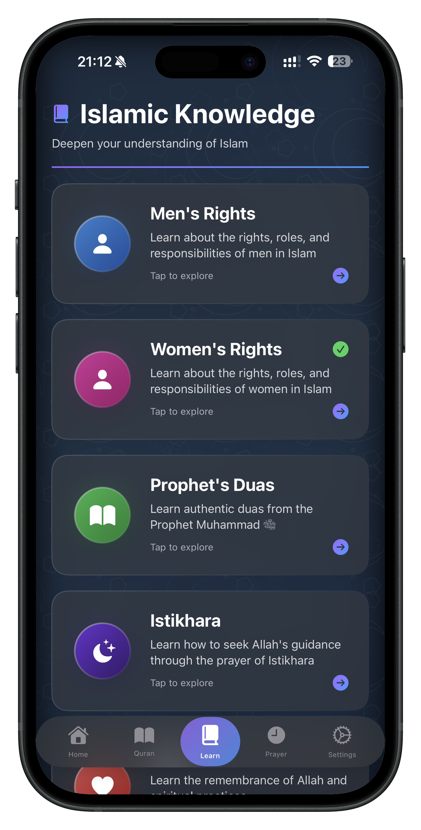 Islamic Knowledge Screenshot